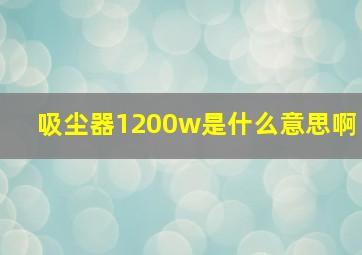 吸尘器1200w是什么意思啊