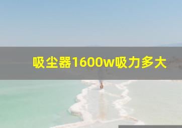 吸尘器1600w吸力多大