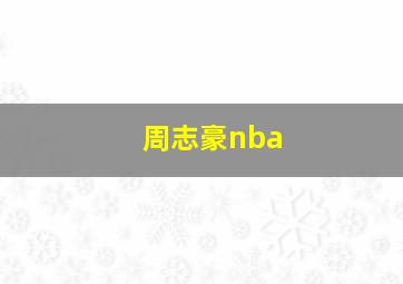 周志豪nba