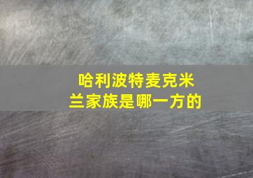 哈利波特麦克米兰家族是哪一方的