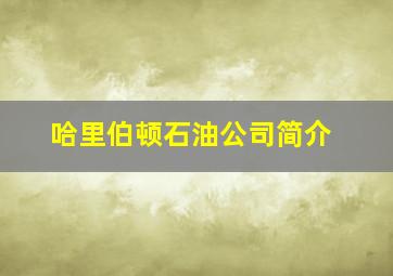 哈里伯顿石油公司简介