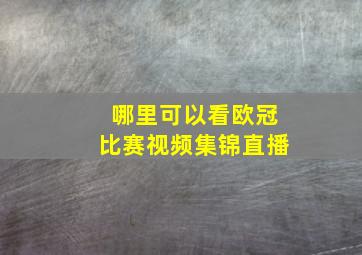 哪里可以看欧冠比赛视频集锦直播