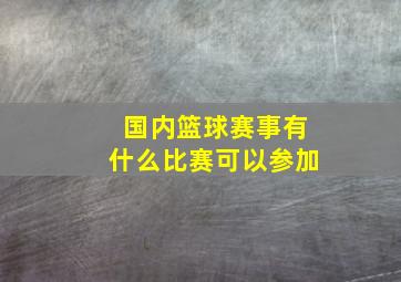 国内篮球赛事有什么比赛可以参加