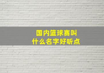 国内篮球赛叫什么名字好听点