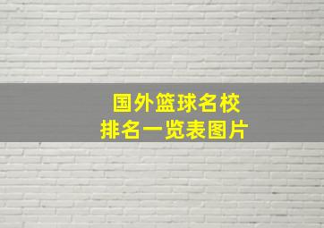 国外篮球名校排名一览表图片