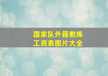 国家队外籍教练工资表图片大全