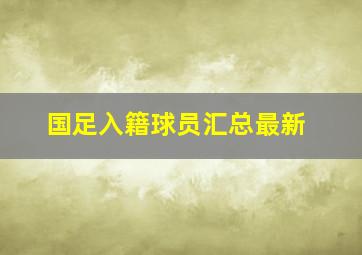 国足入籍球员汇总最新