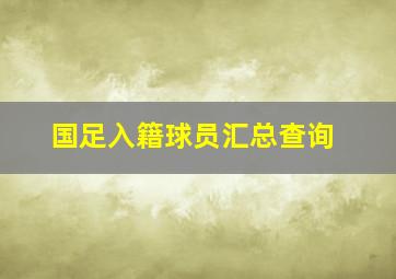 国足入籍球员汇总查询