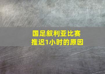 国足叙利亚比赛推迟1小时的原因