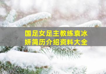 国足女足主教练袁冰妍简历介绍资料大全