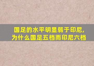 国足的水平明显弱于印尼,为什么国足五档而印尼六档