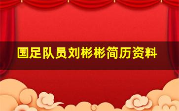 国足队员刘彬彬简历资料