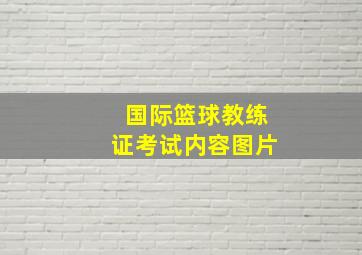 国际篮球教练证考试内容图片