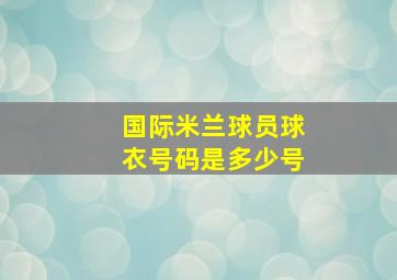 国际米兰球员球衣号码是多少号