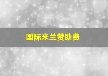 国际米兰赞助费