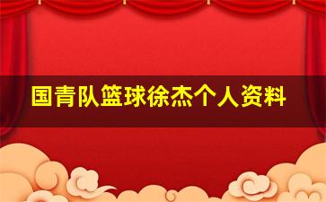 国青队篮球徐杰个人资料