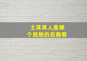 土耳其人是哪个民族的后裔呢