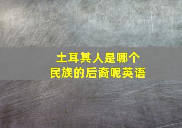 土耳其人是哪个民族的后裔呢英语