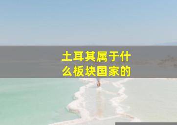 土耳其属于什么板块国家的