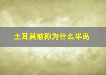 土耳其被称为什么半岛