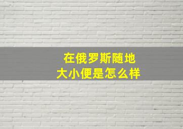 在俄罗斯随地大小便是怎么样