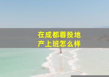 在成都蓉投地产上班怎么样