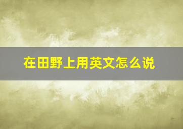 在田野上用英文怎么说