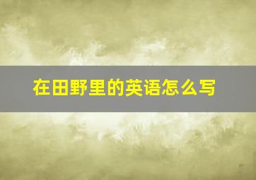 在田野里的英语怎么写