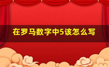 在罗马数字中5该怎么写