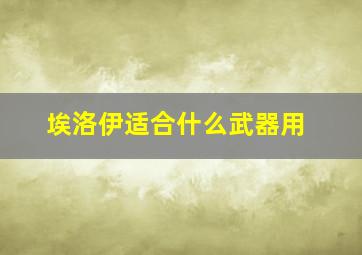 埃洛伊适合什么武器用