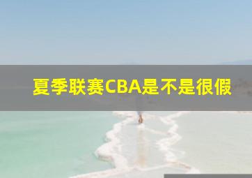 夏季联赛CBA是不是很假