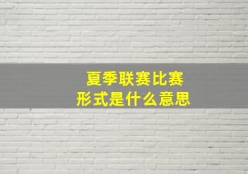 夏季联赛比赛形式是什么意思