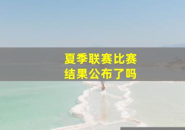 夏季联赛比赛结果公布了吗