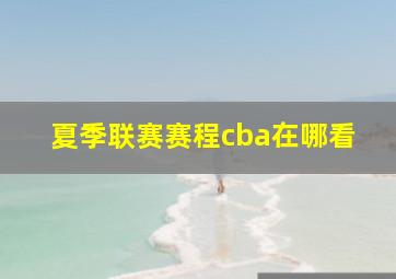 夏季联赛赛程cba在哪看