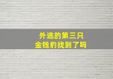 外逃的第三只金钱豹找到了吗