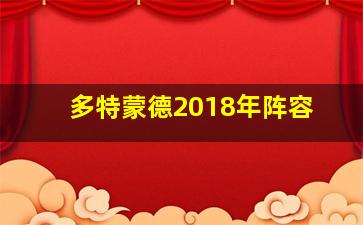 多特蒙德2018年阵容