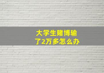 大学生赌博输了2万多怎么办