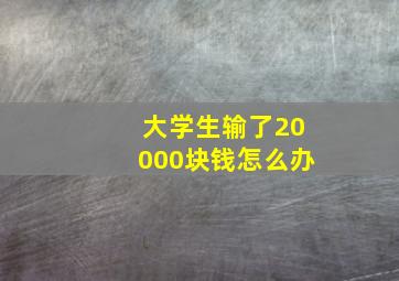 大学生输了20000块钱怎么办