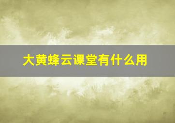 大黄蜂云课堂有什么用