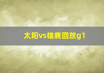 太阳vs雄鹿回放g1