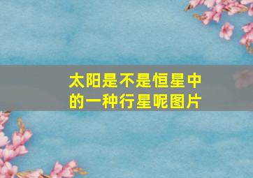 太阳是不是恒星中的一种行星呢图片