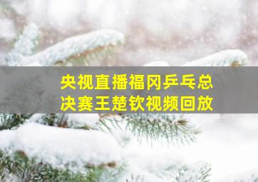 央视直播福冈乒乓总决赛王楚钦视频回放