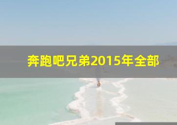 奔跑吧兄弟2015年全部