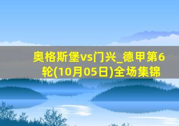 奥格斯堡vs门兴_德甲第6轮(10月05日)全场集锦