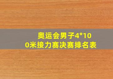 奥运会男子4*100米接力赛决赛排名表