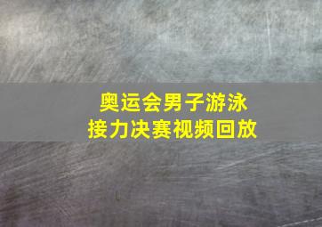 奥运会男子游泳接力决赛视频回放