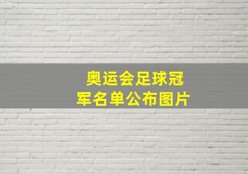 奥运会足球冠军名单公布图片