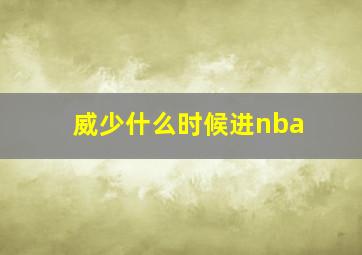 威少什么时候进nba