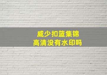 威少扣篮集锦高清没有水印吗