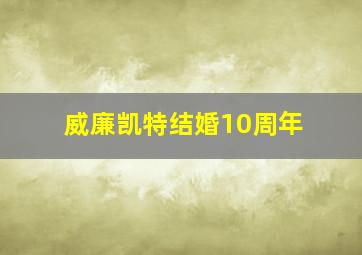 威廉凯特结婚10周年